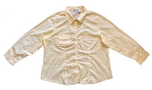 Millenium Womens Yellow Cotton Snap Button Up Tulle Detail Blouse Top 2X Size 24 - Picture 1 of 4