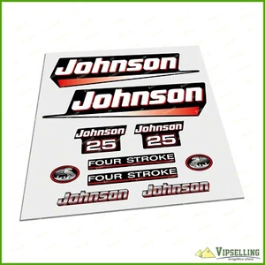 JOHNSON 25 HP Motor Boat Sea Horse Power Restoration Laminated Decals Stickers - Picture 1 of 1