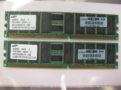 1GB Hewlett Packard 261584-041 - Hp Mem 512Mb Advanced ECC PC2100 DDR Sdram Dimm - Image 1 of 4