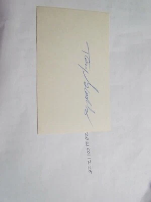 Tony Gonzalez SIGNED 3X5 INDEX CARD Beckett Pre-Certified 3 - Image 1 of 2