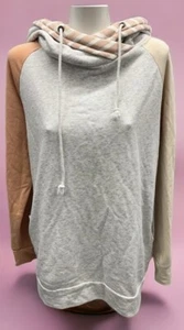 Lucy Avenue Nora Madison Cotton Peach Light Gray Hoodie Women’s Size M/L - Picture 1 of 14