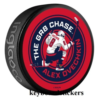 THE GR8 CHASE - Disco de hockey de recuerdo Alex Ovechkin #8 Washington Capitals - NUEVO Foto 1 de 2