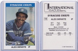 Alex Infante 1987 TCMA Syracuse Chiefs Card 15 Grade NMMT - Picture 1 of 3