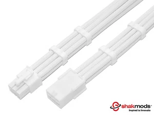 6 Pin Full White 30cm PCIE GPU Sleeved Extension Cable + 2 Free Combs Shakmods - Picture 1 of 1