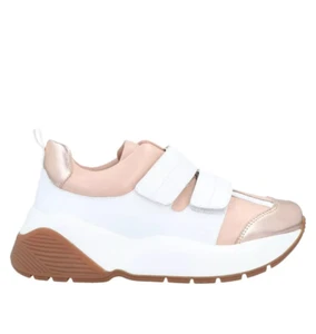 Twinset Leder Keilabsatz Turnschuhe US 9 EU 40 rosa weiß Logo mehrfarbig 300 $ NEU - Bild 1 von 22