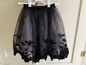 H&M Girls Halloween Skirt Tutu Bats Black Age 6-8 Years - Picture 1 of 5