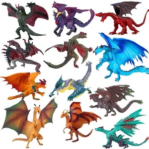 12 Pcs Mini Dragon Figurine Kit 3 Inch Realistic Hand Painted Dragon Models P... - Picture 1 of 7