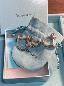 Llavero de colección Tiffany & Co de plata esterlina grillete de caballo broca de fieltro sin precio base - Imagen 1 de 4