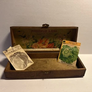 Original Vintage Mandeville & King Holz Schwalbenschwanz Samen Blumenkasten Rochester NY - Bild 1 von 10