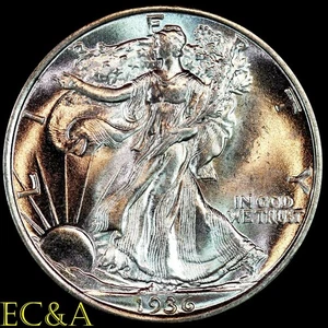 1936 WALKING LIBERTY HALF DOLLAR, BLAST WHITE SUPERB GEM! (WL036) - Picture 1 of 2