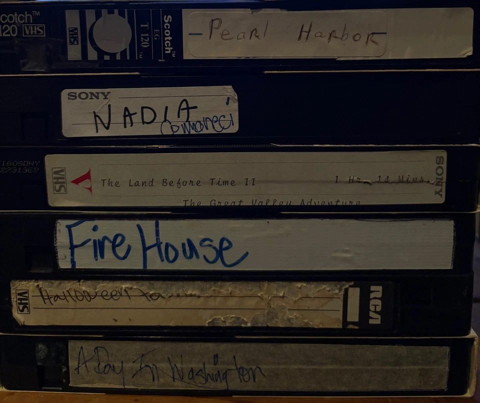 Lot of 6 Vintage VHS Tapes – Mixed Recorded Movies & Shows – Pearl Harbor, Nadia Foto 1 de 1