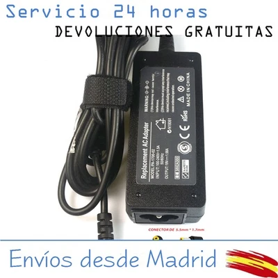 Cargador de portatil para Acer Aspire One ZG5 series 19V 1.58A 5.5mm x 1.7mm ... - Imagen 1 de 4