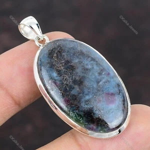 Natural Ruby In Blue Kyanite Gemstone 925 Sterling Silver Pendant For Girls - Picture 1 of 9