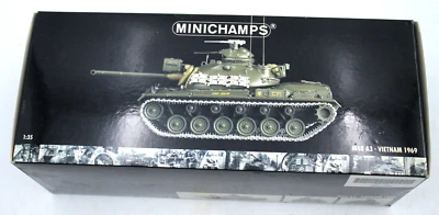 Pauls Model Art Used MINICHAMPS Vietnam 1969 M48 A3 Battle Tank 90mm M41 V12 +++ - Image 1 of 4
