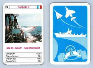 MM 38 "Exocet" - Military Rockets 1970's ACE Trumps Card - Picture 1 of 1