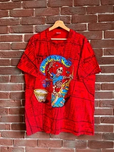 Vintage Grateful Dead 90s Square Garden King KONG Band Tee XL Red All Over Print - Picture 1 of 7