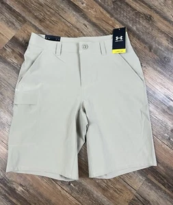 Under Armour Shorts Men's 30 Khaki Stretch 10" Inseam Storm Mantra Cargo UPF 50 - Picture 1 of 17