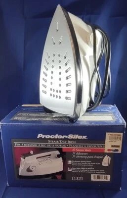 Vintage Proctor Silex Steam/dry Iron Long Cord model I1321 fast heat up 1000W - Image 1 of 4