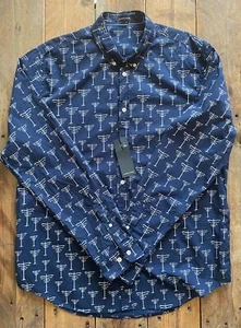 Samsoe & Samsoe Tree Shirt - Long Sleeve - Blue - XXL - Cotton - Picture 1 of 13