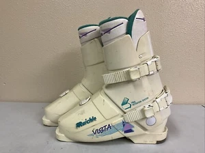 Vintage Womens Raichle Vista Ski Boots White Mondo 25 Size 6-7 288MM - Picture 1 of 9