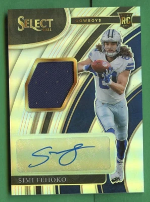 SIMI FEHOKO 2021 SELECT FOOTBALL ROOKIE MATERIAL AUTO /199 DALLAS COWBOYS - Image 1 of 4