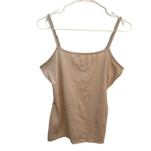 Studio Y Women’s Size Large Tank Top Beige Square Neck Adjustable Straps Stretch - Picture 1 of 10