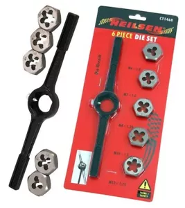 Nuovo 6 pz 1" supporto stampo metrico M6 M7 M8 M10 M12 kit riparazione fili pulizia - Foto 1 di 4