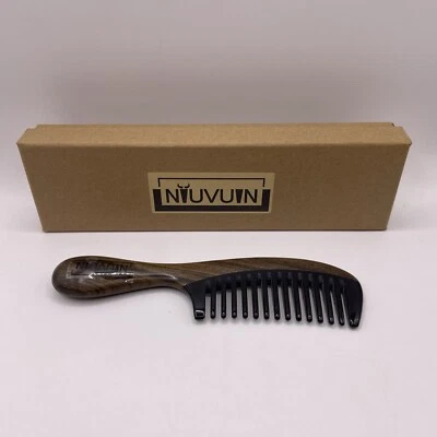 Niuvuin 7.25" Natural Black Ox Horn Premium Anti-Static Comb Foto 1 de 4