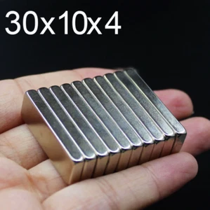 2Pcs 30x10x4mm Neodymium Magnet N35 NdFeB Block Super Powerful Strong HOC - Picture 1 of 1
