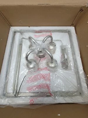 Elegante araña LD6105D16S Eclipse 4 luces 16" - vintage plateada Foto 1 de 4