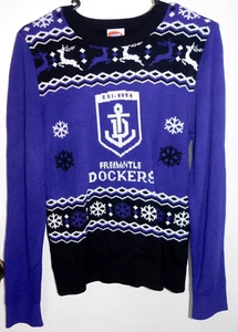 AFL Fremantle Dockers Ugly Christmas  Knitted Jumper Sweater Kids / Childs Sz 14 - Picture 1 of 12