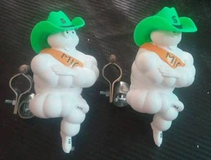 Figura de neumáticos 2 x 5" Michelin Man Bibendum muñeca vaquero sombrero camión decoración - Imagen 1 de 6