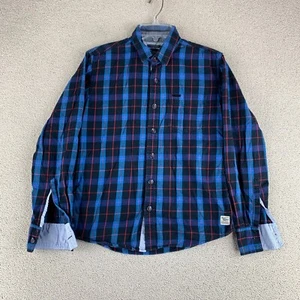 Flying Machine Button-Up Shirt Men's Size Medium Multicolor Long Sleeve Check - Picture 1 of 8