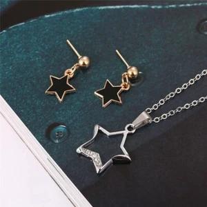 Set orecchini collane pendenti stella naturale pietra preziosa cristallo gioielli donna - Foto 1 di 8