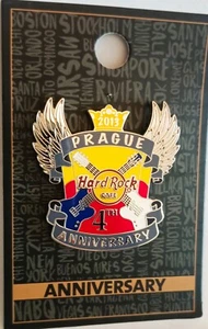 Hard Rock Cafe PRAGUE Year 2013 4th Anniversary Pin - Picture 1 of 1