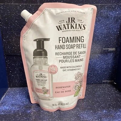 Jabón de manos espumoso JR Watkins recarga agua de rosas 28 fl oz - envío gratuito Foto 1 de 4