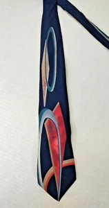 Vintage Zylos George Machado 100% Silk Mens Necktie Tie Multicolor Abstract - Picture 1 of 14