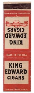 c1940-50s~King Edward Cigars~Tabak Werbung~Florida~Vintage Matchbook Cover - Bild 1 von 3