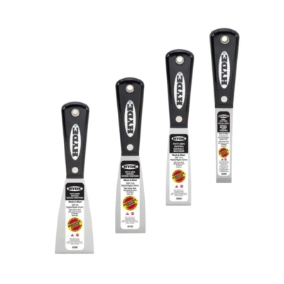 Hyde Tools - Cuchillo de masilla rígido negro y plateado Foto 1 de 4