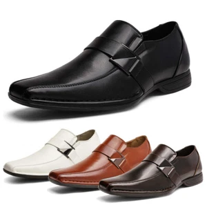 Men's Loafers Dress Classic Square Toe Formal Oxfords Slip On Shoes 6.5-13 - Picture 1 of 31