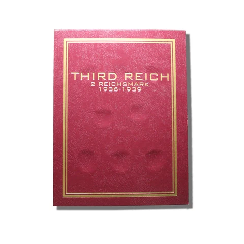 Third Reich Silver 2 Reichsmark 1936-1939 Coin Folder Flat Opening Album Cover