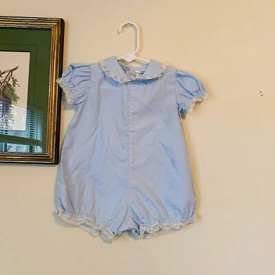 Vintage Baby Blue Christening Outfit up to 9 months Foto 1 de 4