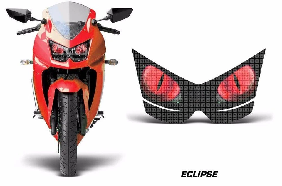 Cubierta de calcomanía gráfica de ojo de faro para Kawasaki Ninja 250R 2008-2012 ECLIPSE ROJO Foto 1 de 1