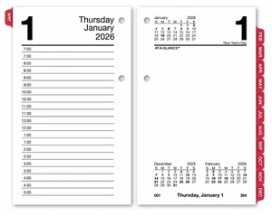 2026 Auf einen Blick E717T-50 Tageskalender mit monatlichen Reitern mit Anrufsockel & Buchstabenöffnung - Bild 1 von 8