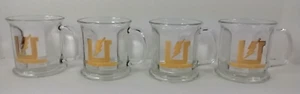 4 Electralloy Steel Mill Advertising Clear Glass Gold Mug Cup Oil City USA - Picture 1 of 8