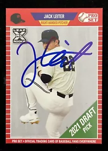 JACK LEITER Signed 2021 Leaf Pro Set Baseball Card #PS32 Rangers Rookie RC AUTO - Picture 1 of 2