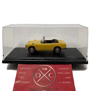 1:43 Honda S800 Convertible JDM Rare Diecast Toy Car Hachette Yellow S600 W/case - Picture 1 of 12