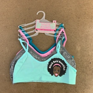 Totally Adorbs Girls Small Colorful Black Bold Beautiful Seamless Bra 4 Pack NWT - Picture 1 of 6