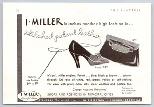 Anuncio impreso de zapatos de charol de tacón alto I Miller Riviera de la década de 1930 6,5" x 4,5" - Imagen 1 de 2