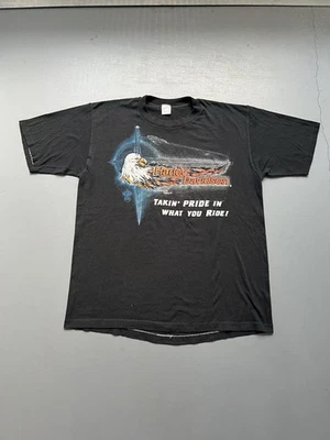 VTG 1980s Harley Davidson Takin Pride In What You Ride Biker 50-50 T Shirt XL - Image 1 of 4